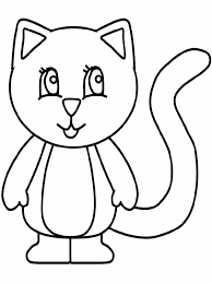 A Simple Drawing Of Kitty Cat In Standing Posture Coloring Page Kids Play Color Easy Drawings Cat Drawing For Kid Easy Drawings For Kids