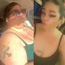 I've lost 80lbs since June. Here's one old photo next to three different  current photos. I can see a big difference in my body but specifically my  face and belly. ❤️✌🏽 If