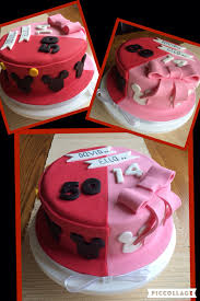 Joint Birthday Cake For Mother And Daughter Half Mickey Half Minnie Birthday Cake For Father And Daughter Birthday Cake For Father Birthday Cake For Papa Happy Birthday Cake Images
