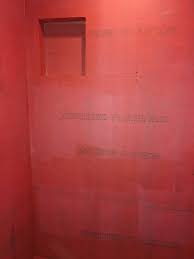 Can i put a thin strip of durock and put the redgard on it, but then paint it with the normal latex wall paint? Contractor Applying Redgard Wrong