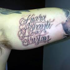 Celtic name tattoos in their woven knot patterns are a great looking tattoo. Men Tattoo Designs For Kids Names