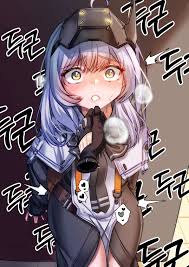 tomoru (tomanvil 3), snow white (innocent days) (nikke), snow white (nikke),  goddess of victory: nikke, uniform, absurdres, commentary request, highres,  1girl, against wall, ahoge, blush, breasts, drooling, embarrassed, gloves,  grey hair, heart,