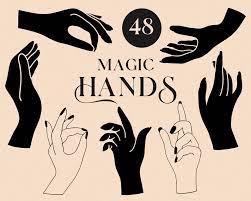 Hands Clipart Magic Mystic Hand Gestures Icons Symbols Etsy In 2021 Clip Art Hand Clipart Hand Outline