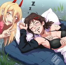 now, kobeni fell asleep first at the sleepover, art by me sebasdono :  rChainsawMan