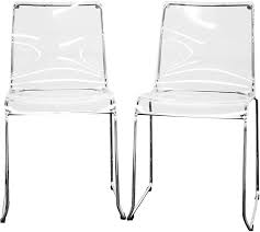 Amazon Com Baxton Studio Lino Transparent Clear Acrylic Dining Chair Set Of 2 Clear Kitchen Dining In 2020