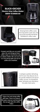 Shop Black Decker 10 Cups Drip Coffee Maker With Glass Carafe 1 25l 800w Dcm600 B5 Black Online In Dubai Abu Dhabi And All Uae