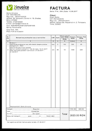 Prestarea serviciilor medicale se face pentru un număr de. Model Factura Fiscala Creat In Word Si Excel