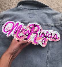 Diy garment denim patches iron on repair jeans elbow knee back patch with different size and colors. Easy Diy Jacket Bride Iron On Patch Emmaline Bride Wedding Blog