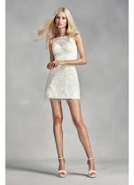 Ivory organza style halter fit and flair sequin flowers modern wedding dress size 6 (s) us 6 (s) est. White By Vera Wang Short Lace Wedding Dress David S Bridal