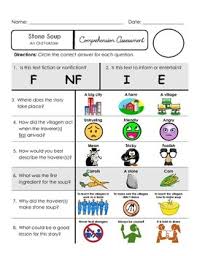 Most pdf files come with embedded audio, ie, you only have to click the loudspeaker symbol to have the text read to you! Stone Soup Comprehension Worksheets Teaching Resources Tpt