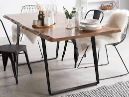 5 pcs dining table set, modern bar table set with 4 chairs, home kitchen breakfast table and chairs set ideal for pub, living room, breakfast nook, easy to assemble (rustic brown) 3.3 out of 5 stars. Acacia Dining Table 200 X 100 Cm Light Wood With Black Jaipur Beliani Fr