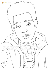 If the 'download' 'print' buttons don't work, reload this page by. Miles Morales Coloring Pages Free Printable New Spider Man