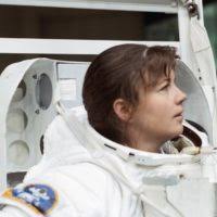 Mission Specialist Catherine "Cady" Coleman exercises