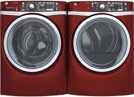 What company makes the best washer dryer combos? Ge Gewadrer1 Side By Side Washer Dryer Set With Front Load Washer And Electric Dryer In Ruby Red