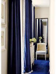 We Can T Get Enough Of This Color Combo Blue Curtains Living Room White Rooms Blue Curtains
