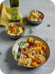 Salade De Fenouil Mangue Et Crevettes Aux Epices Paprikas Salade Fenouil Fenouil Recette Fenouil