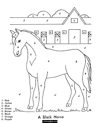 Color By Numbers Horse And Stable Coloring Pages For Kids Printable Horse Coloring Pages Color By Numbers Horse Coloring