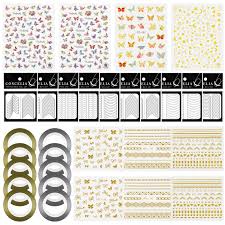 Amazon.com: COSCELIA Nail Art Stickers with Golden Sliver Color Matte Trip  Tape Line Decals Glitter Nail Art Tools Nail Decor Manicure Beginner DIY at  Home Salon Mother's Day Gift Easy Use :
