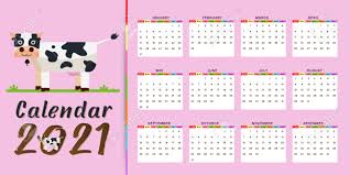 The free printable 12 month calendar one page template with holidays is the perfect tool that helps a lot in time management, planning, setting goals. 2021 Annual Calendar 12 Months Calendar Template With Kawaii Royalty Free Cliparts Vectors And Stock Illustration Image 148520368