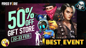Free fire is ultimate pvp survival shooter game like fortnite battle royale. 50 Off On Gift Store Garena Freefire Best Event Ever Youtube