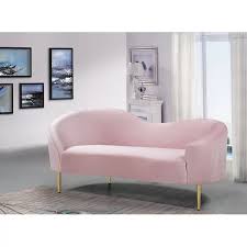 Ayva Curved Loveseat Pink Loveseat Sofa And Loveseat Set Meridian Furniture