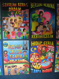If you can't read please download the document. Sekolah Bebas Dadah Poster Red Pastel E