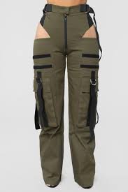 Candice Recortar Pantalones Cargo Verde Oliva Cargo Pants Cargo Pants Women Pants