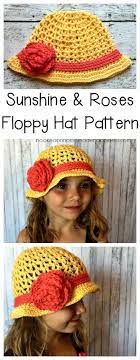 Sunshine Roses Crochet Floppy Hat Girls Hat Pattern Crochet Summer Hats Knitting Girls