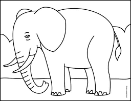 Sketch the lines to form the body in a sitting position. How To Draw An Elephant Art Projects For Kids