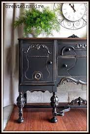 Createinspire Antique Buffet In Black Black Painted Furniture Antique Buffet Painted Furniture