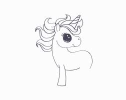 A guide step by step with specific instructions to draw only the head of an unicorn, just like the emoji 🦄 but much bigger :). Draw A Unicorn How To Draw A Unicorn With A Pencil In Stages Coloring Page Of A Pony With Wings And A Horn