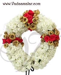 With gold details br bridal tiara in chennai bride beautiful bridal veil hair lilac bridal hair accessories. White Rose Flower Veni For Hair Braid Band Gajra Hairstyle India Wedding Dances Available Online