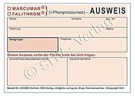 Wir haben marcumar ausweis bestellen für jedes budget getestet.8. Behandlungsausweis Falithrom Marcumar Format A7 Dokumentenpapierpapier Amazon De Bucher