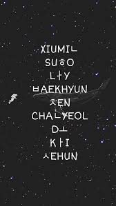 I Chose This Image Because I Like How They Chose To Write Korean Names And Chose One Letter To Translate Int Papel De Parede Kpop Exo Papel De Parede Wallpaper