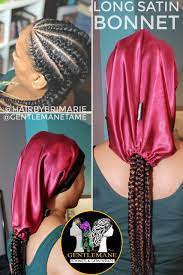 Gentlemane Long Satin Bonnet Great For Braids Dreads Locs Twists And Cornrows The Long Satin Bonnet Can Be Cust Afro Hair Tips Hair Bonnet Satin Bonnet