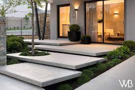 The way that these are built can make them look like they are literally standing up all along. 16 Floating Concrete Steps Ideas In 2021 Modern Landscaping Concrete Steps Garden Stairs