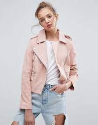 Asos Suede Biker Jacket Pink Leather Jacket Pink Biker Jacket Suede Biker Jacket