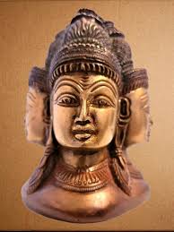 5.5 Inch Unique Four Faces Directions Lord Shiva Pancha Brass Statue