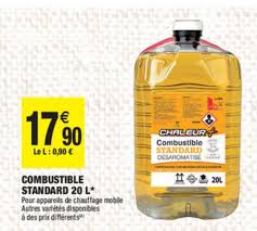 Fuel à prix e.leclerc prix unique pour la livraison en ile de france avec sodif fioul e.leclerc, vous bénéficiez d'un tarif unique partout en ile de france, même en. Offre Combustible Pour Poele A Petrole Chez Eleclerc Brico