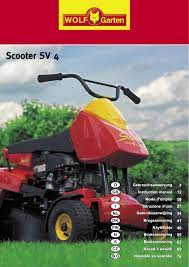 Aufsitzmäher der marke wolf garten,typ scooter pro zu verkaufen. Bedienungsanleitung Wolf Garten Sv 4 Seite 1 Von 42 Deutsch Englisch Hollandisch Franzosisch Italienisch