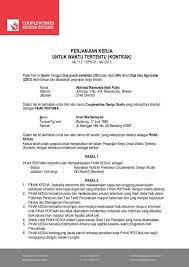 Contoh surat perjanjian kerjasama perusahaan.doc. 10 Contoh Surat Kontrak Kerja Yang Baik Dan Benar Terlengkap