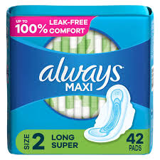 Always Maxi Daytime Pads with Wings, Size 2, Super, Unscented, 42 Count -  ShopRite