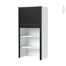 Meuble Rideau Cuisine Petit Dejeuner Coulissant Volet Noir Mat L60 X H121 X P37 Cm Sokleo Oskab Meuble Rideau Cuisine Rideau Coulissant Caisson Cuisine