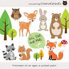 Download Woodland Animals Svg Dxf Clipart Forest Animals Bear Deer Etsy In 2021 Woodland Animals Silhouette Clip Art Woodland