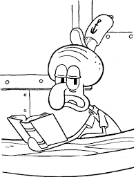 Squidward Reading Book Coloring Page Spongebob Cartoon Coloring Pages Coloring Pages Coloring Books Coloring Pictures For Kids