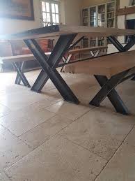 Table Et Bancs Industriels En X Ipn Banc Salle A Manger Salle A Manger Bois Table Salle A Manger