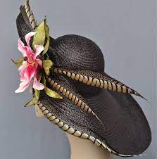Kentucky Derby Hat Garden Party Couture Womens Hat Easter Large Brim Panama Straw Handmade Hand Blocke Derby Hats Kentucky Derby Hats Kentucky Derby Hat