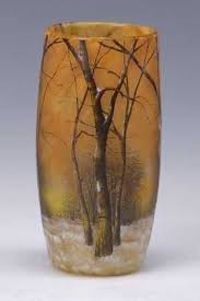 Vase Daum Nancy In 1902 Winter Landscape Glass Art Glass Painting Pottery Painting Designs