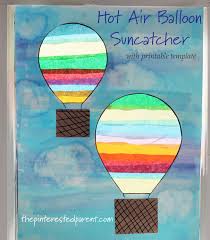 This free printable hot air balloon mobile template was so much fun to design and create for you! Hot Air Balloon Suncatcher The Pinterested Parent