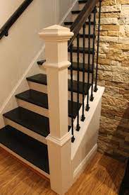 Step By Step Tutorial On How To Remodel A Carpeted Staircase Into One With Wooden Treads And Iron Baluster Refinish Staircase Home Remodeling Staircase Remodel